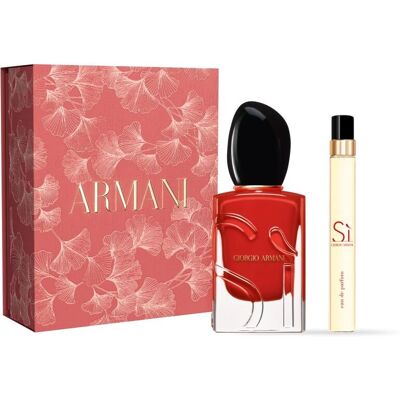 Coffret cadeau Giorgio Armani Sì Passione - Eau de Parfum 50ml + 10ml - Publicité Coffret cadeau Giorgio Armani Sì Passione - Eau de Parfum 50ml + 10ml - Publicité