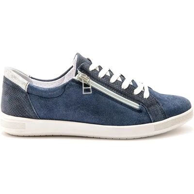 Basket pour femmes bleu zippée Pédiconfort - Sneakers - Publicité Basket pour femmes bleu zippée Pédiconfort - Sneakers - Publicité