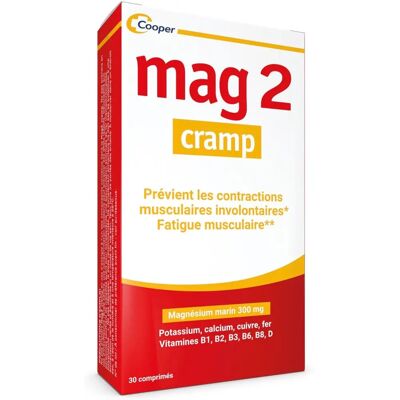 Cooper Mag 2 Cramp - Magnésium Calcium Fer - Soutien musculaire - Publicité Cooper Mag 2 Cramp - Magnésium Calcium Fer - Soutien musculaire - Publicité
