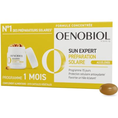 Oenobiol Sun Expert Préparation Solaire Accélérée - 2x15 Capsules - Publicité Oenobiol Sun Expert Préparation Solaire Accélérée - 2x15 Capsules - Publicité