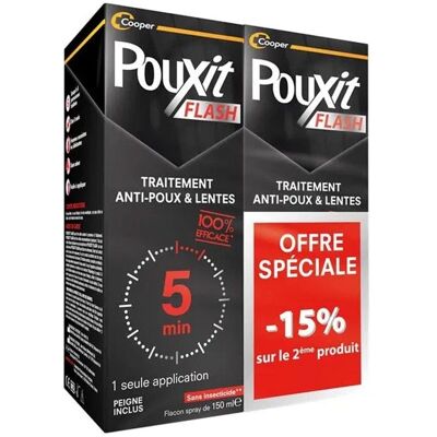 Pouxit Marque Modèle - Spray anti-poux et lentes 2x150ml - Publicité Pouxit Marque Modèle - Spray anti-poux et lentes 2x150ml - Publicité
