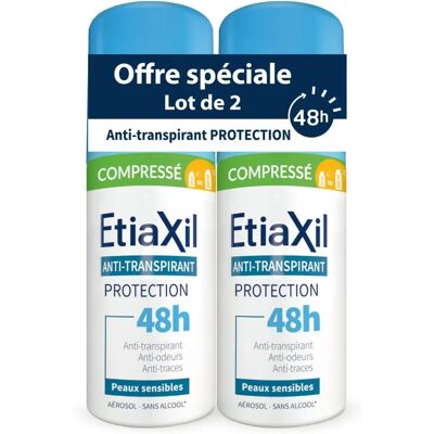 Etiaxil Deodorante Antitraspirante Protezione 48H per Pelli Sensibili, Aerosol da 2 x 100ml Etiaxil Deodorante Antitraspirante Protezione 48H per Pelli Sensibili, Aerosol da 2 x 100ml