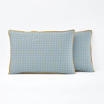 La Redoute Intérieurs Housse de Coussin en Coton Teyben - 63x63cm - Bleu - Type de produit La Redoute Intérieurs Housse de Coussin en Coton Teyben - 63x63cm - Bleu - Type de produit