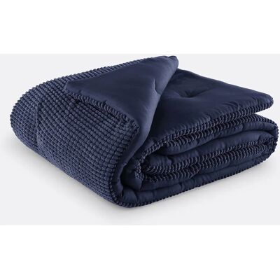 LA REDOUTE INTERIEURS - FLUFFY - Marine 180x200 - Housse de lit LA REDOUTE INTERIEURS - FLUFFY - Marine 180x200 - Housse de lit