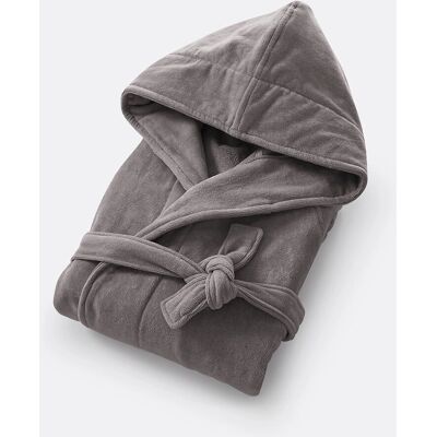 La Redoute Interiors Trizie Ανδρική-γυναικεία ρόμπα με κουκούλα - 450g/m², Γκρί La Redoute Interiors Trizie Ανδρική-γυναικεία ρόμπα με κουκούλα - 450g/m², Γκρί