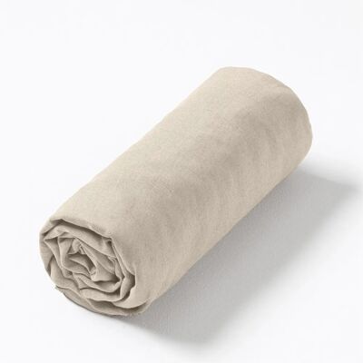Sábana ajustable en lino AM.PM para colchones altos - Natural Sábana ajustable en lino AM.PM para colchones altos - Natural