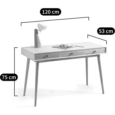 LA REDOUTE INTERIEURS Bureau Jimi - 3 Tiroirs, Blanc - Bureau LA REDOUTE INTERIEURS Bureau Jimi - 3 Tiroirs, Blanc - Bureau