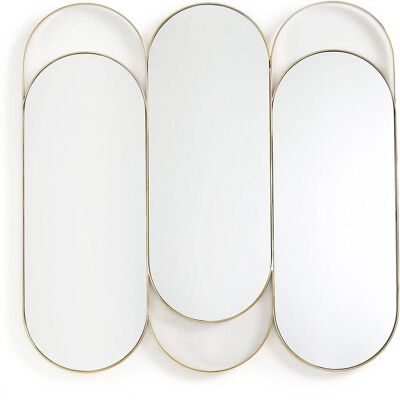 Specchio Trittico in Ottone La Redoute Interieurs - Montaggio a Parete Specchio Trittico in Ottone La Redoute Interieurs - Montaggio a Parete