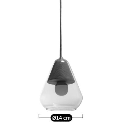 LA REDOUTE INTERIEURS Lampe de plafond en verre et bois Beige - Plafonnier LA REDOUTE INTERIEURS Lampe de plafond en verre et bois Beige - Plafonnier