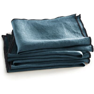 Am.pm Servilletas de lino 4 unidades - Azul Am.pm Servilletas de lino 4 unidades - Azul