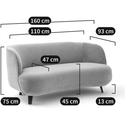 AM.PM Divano Rosebury velluto 3 posti - Divano AM.PM Divano Rosebury velluto 3 posti - Divano