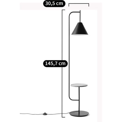 Lampe sur pied Mugli de LA REDOUTE INTERIEURS avec étagère - Noir - Lampe sur pied Lampe sur pied Mugli de LA REDOUTE INTERIEURS avec étagère - Noir - Lampe sur pied