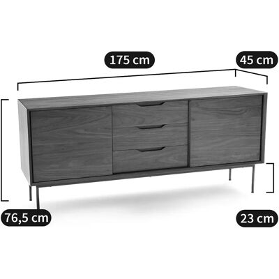LA REDOUTE INTERIEURS Noyeto Aparador de Nogal - Mueble de Almacenaje LA REDOUTE INTERIEURS Noyeto Aparador de Nogal - Mueble de Almacenaje