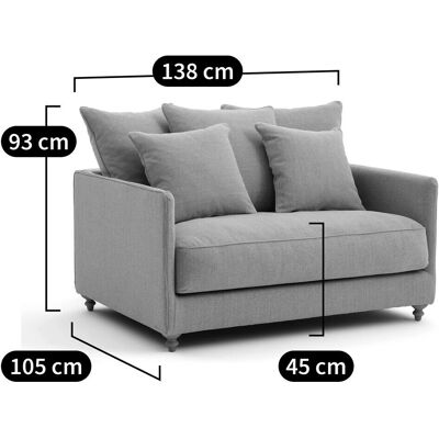Divano letto 2 posti Lazare - Tweed - Italia Divano letto 2 posti Lazare - Tweed - Italia