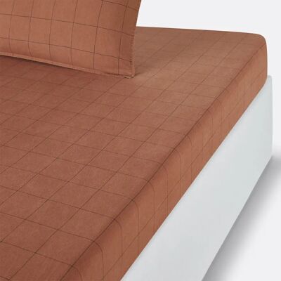 La Redoute Interieurs Monille - 140 x 190 cm - diseño a cuadros - algodón lavado - Fitted sheet La Redoute Interieurs Monille - 140 x 190 cm - diseño a cuadros - algodón lavado - Fitted sheet