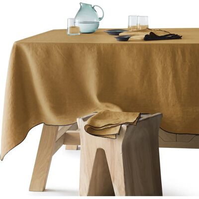 Am.pm Mantel de mesa Suzy - Lino lavado, 150x200 cm, Bronce Am.pm Mantel de mesa Suzy - Lino lavado, 150x200 cm, Bronce