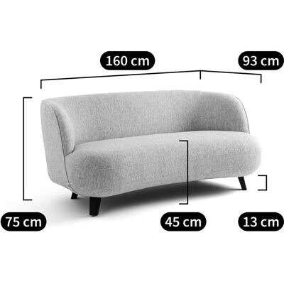 Sofá Rosebury Bouclé de AM.PM - Efecto, Diseño de E. Gallina - 3 Plazas Sofá Rosebury Bouclé de AM.PM - Efecto, Diseño de E. Gallina - 3 Plazas