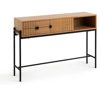 Console en bois de chêne avec rangement - Design moderne Console en bois de chêne avec rangement - Design moderne