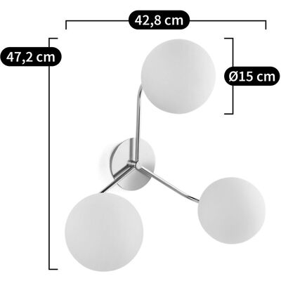 La Redoute Interieurs Applique triple en laiton et verre opale - Luminaire mural La Redoute Interieurs Applique triple en laiton et verre opale - Luminaire mural