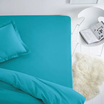 LA REDOUTE INTERIEURS Sábana bajera de algodón Jersey - Escenario - Verde - 90x190 cm LA REDOUTE INTERIEURS Sábana bajera de algodón Jersey - Escenario - Verde - 90x190 cm