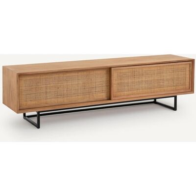 Am.pm Mueble de TV de teca - Estantes ajustables - Diseño moderno Am.pm Mueble de TV de teca - Estantes ajustables - Diseño moderno