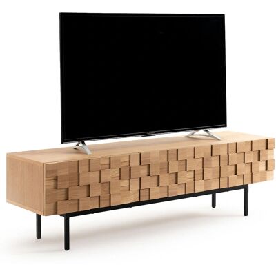 Mueble de TV de roble La Redoute Intérieurs - Patrón de ajedrez - 65 pulgadas Mueble de TV de roble La Redoute Intérieurs - Patrón de ajedrez - 65 pulgadas