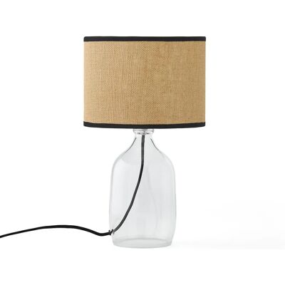 LA REDOUTE INTERIEURS Lámpara de Mesa Beige de Vidrio y Lino Ania LA REDOUTE INTERIEURS Lámpara de Mesa Beige de Vidrio y Lino Ania