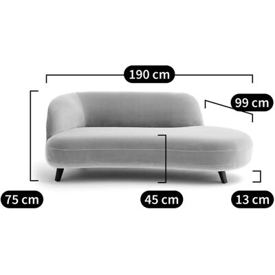 Sofá Chaise Longue Rosebury de Terciopelo - AM.PM Sofá Chaise Longue Rosebury de Terciopelo - AM.PM