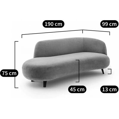 AM.PM Rosebury Chaise Longue de Bouclé - Sofá AM.PM Rosebury Chaise Longue de Bouclé - Sofá