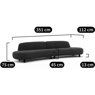 Sofá de terciopelo Rosebury de 6 plazas de AM.PM - Muebles de salón Sofá de terciopelo Rosebury de 6 plazas de AM.PM - Muebles de salón