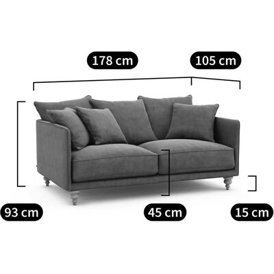AM.PM Lazare Sofá compacto de terciopelo - Sofá AM.PM Lazare Sofá compacto de terciopelo - Sofá