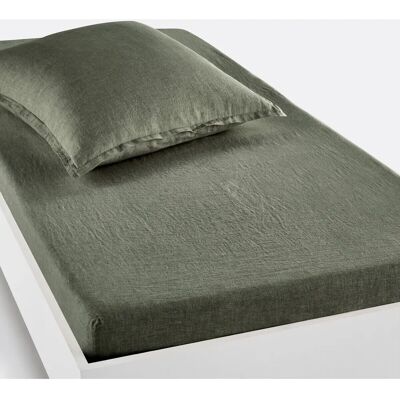La Redoute Interieurs Sábana Bajera de Lino Lavado - Alto, Verde La Redoute Interieurs Sábana Bajera de Lino Lavado - Alto, Verde