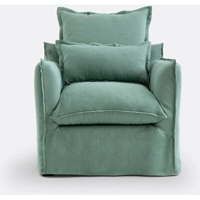 La Redoute Intérieurs - Odna - Sage green - Linen - Chair cover La Redoute Intérieurs - Odna - Sage green - Linen - Chair cover