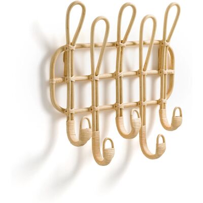 La Redoute Interieurs Miya Colgador de Pared en Ratán - 5 Ganchos Dobles - Beige - Perchero La Redoute Interieurs Miya Colgador de Pared en Ratán - 5 Ganchos Dobles - Beige - Perchero