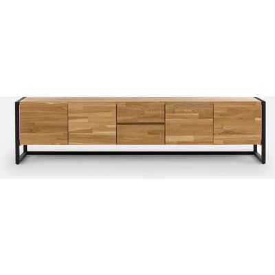 LA REDOUTE INTERIEURS Mueble TV Hiba de roble macizo y metal LA REDOUTE INTERIEURS Mueble TV Hiba de roble macizo y metal
