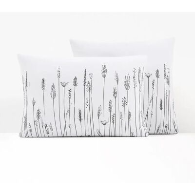 Funda de Almohada de Algodón La Redoute Intérieurs - Flore - 63cm - Blanco Funda de Almohada de Algodón La Redoute Intérieurs - Flore - 63cm - Blanco