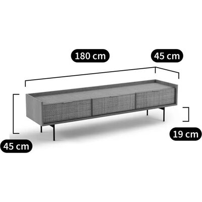 LA REDOUTE INTERIEURS Louison Mueble de TV - Rejilla Natural, Patas de Metal Negro LA REDOUTE INTERIEURS Louison Mueble de TV - Rejilla Natural, Patas de Metal Negro