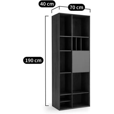 AM.PM Βιβλιοθήκη καρυδιά με δερμάτινη πόρτα - Bookshelf AM.PM Βιβλιοθήκη καρυδιά με δερμάτινη πόρτα - Bookshelf