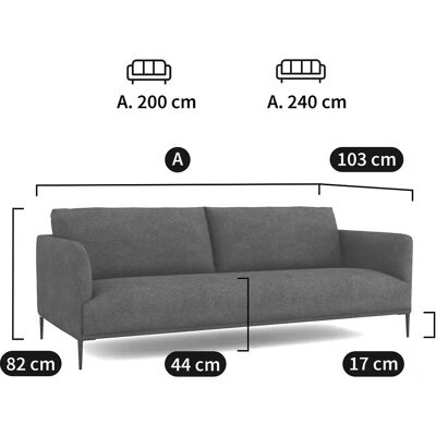 Divano in Velluto AM.PM Oscar - Design Moderno Blu Divano in Velluto AM.PM Oscar - Design Moderno Blu