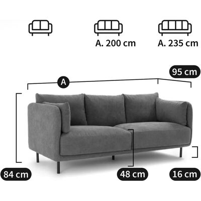 LA REDOUTE INTERIEURS Sofá Victor - tela texturizada, 2/3/4 plazas, hecho en Francia LA REDOUTE INTERIEURS Sofá Victor - tela texturizada, 2/3/4 plazas, hecho en Francia