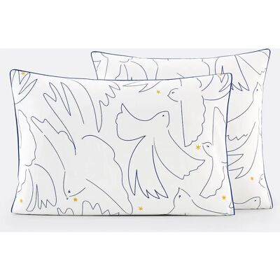 LA REDOUTE INTERIEURS Funda de almohada de percal de algodón - Motivo de paloma, 50x70/63x63 - Otros LA REDOUTE INTERIEURS Funda de almohada de percal de algodón - Motivo de paloma, 50x70/63x63 - Otros