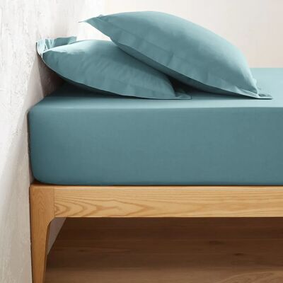 La Redoute Interiors Sábana bajera de algodón - Azul, 25cm La Redoute Interiors Sábana bajera de algodón - Azul, 25cm