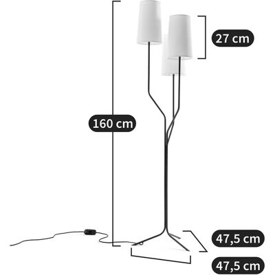 Am.pm Lampe sur pied Kynthos - 3 abat-jours Am.pm Lampe sur pied Kynthos - 3 abat-jours