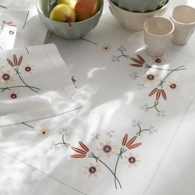 La Redoute Interieurs Tovaglia ricamata cotone/lino, Martha - Blanco La Redoute Interieurs Tovaglia ricamata cotone/lino, Martha - Blanco