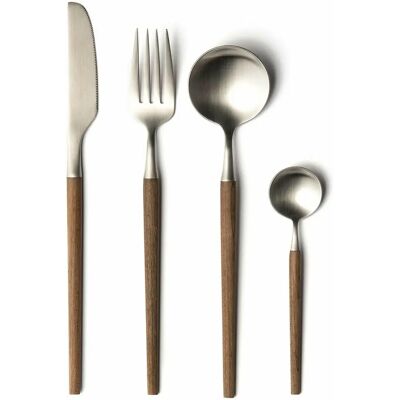 Am.pm Set de Cubiertos Emako 16 Piezas - Acero Inoxidable y Madera de Arce Am.pm Set de Cubiertos Emako 16 Piezas - Acero Inoxidable y Madera de Arce
