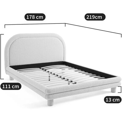 Cama Mendosa con somier y tela bouclé - La Redoute Intérieurs Cama Mendosa con somier y tela bouclé - La Redoute Intérieurs