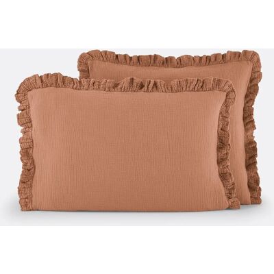 LA REDOUTE INTERIEURS funda de almohada de gasa de algodón Kumla - Volante, 50x70cm LA REDOUTE INTERIEURS funda de almohada de gasa de algodón Kumla - Volante, 50x70cm