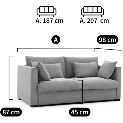 AM.PM Divano letto blu in cotone e lino - Divano letto AM.PM Divano letto blu in cotone e lino - Divano letto