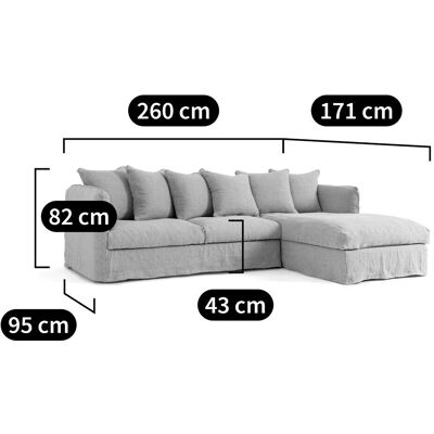 Divano angolare Neo Chiquito in cotone/lino Blu AM.PM Divano angolare Neo Chiquito in cotone/lino Blu AM.PM