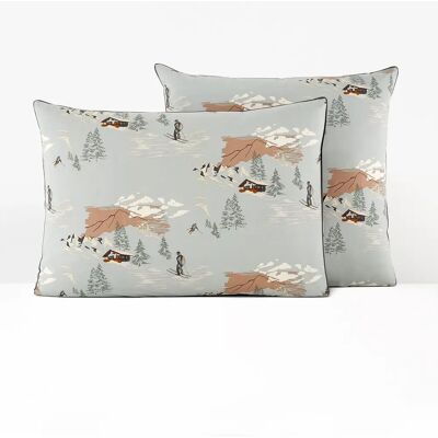 LA REDOUTE INTERIEURS Funda de almohada de percal de algodón - Impresión de montañas - 50x70 cm LA REDOUTE INTERIEURS Funda de almohada de percal de algodón - Impresión de montañas - 50x70 cm